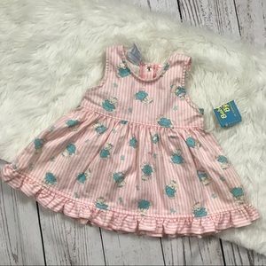 Vintage Baby B’gosh Striped Teddy Bear Dress